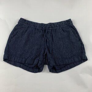 Old Navy Dark Striped Linen Blend Pull On Shorts M